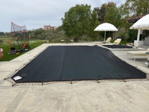 Black Leaf Cover with Net on Pool