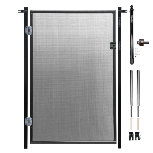 Rectangular Post Gate Kit in Combo E Black Peg for Pool Fence Installations