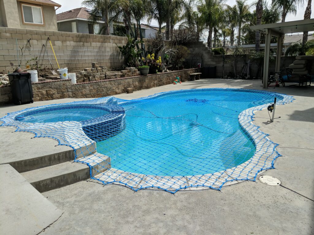 Blue Swimming Pool Safety Net on Pool and Spa