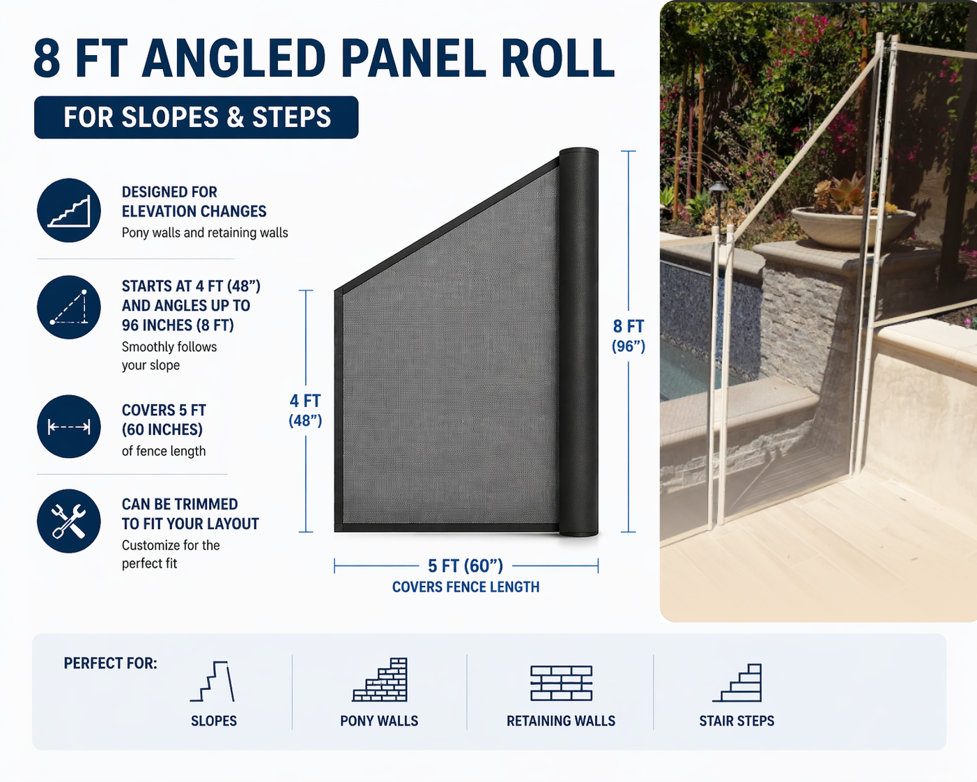Angled Mesh Panel for walls and steps