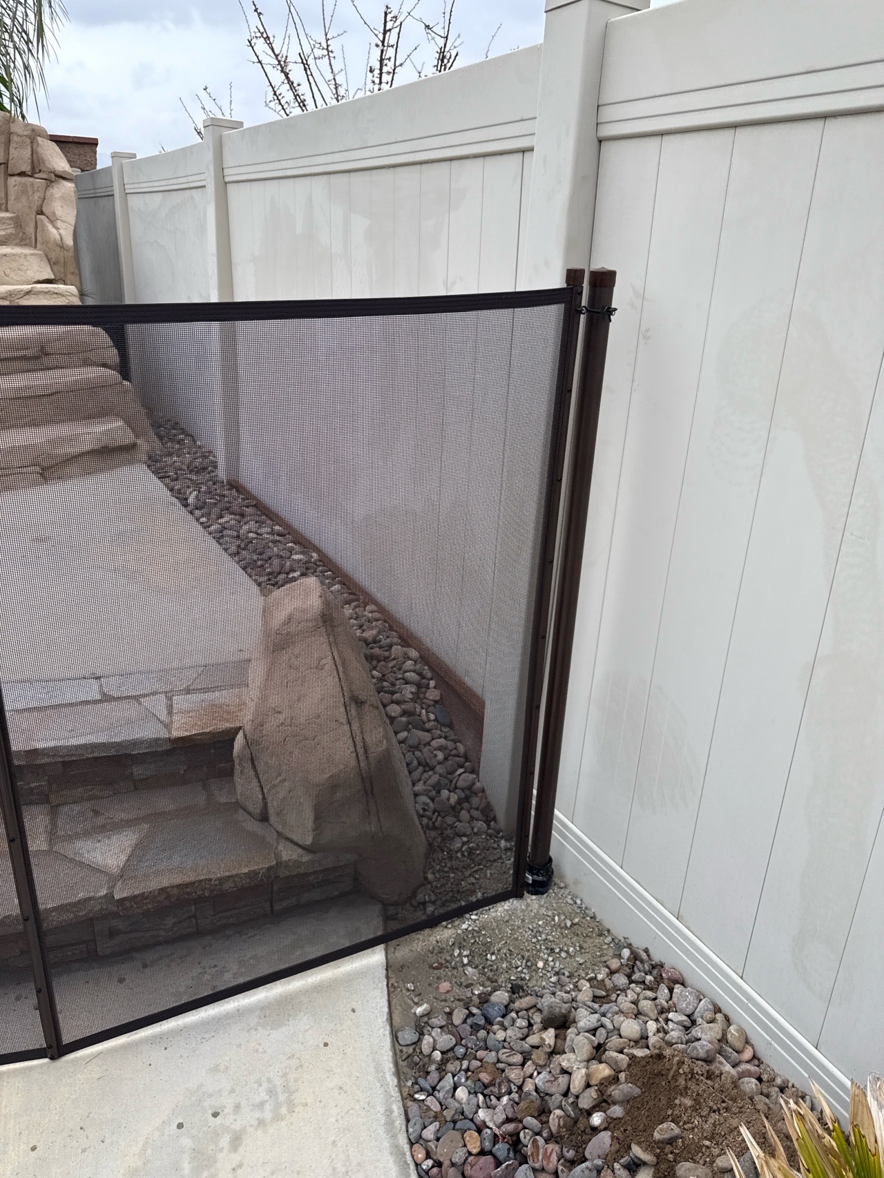Installed Round Terminating Post Installed at Vinyl page