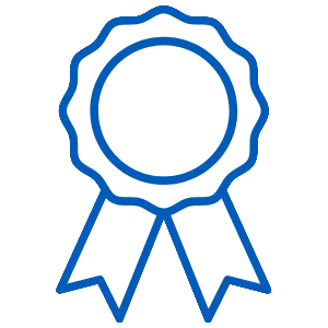 blue outline award