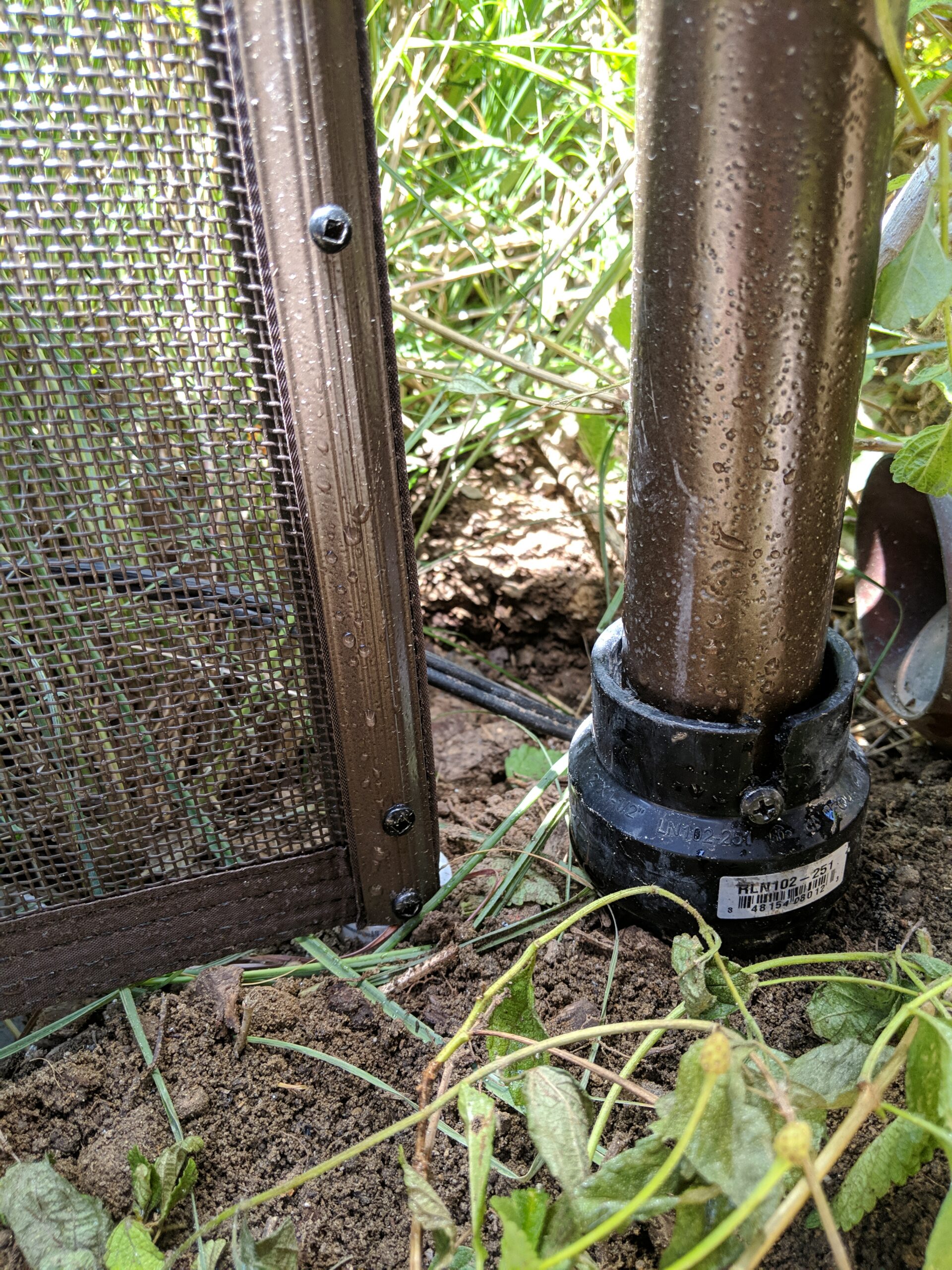 Round Terminating Post Sleeve Close up installed
