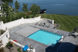grey automatic pool cover