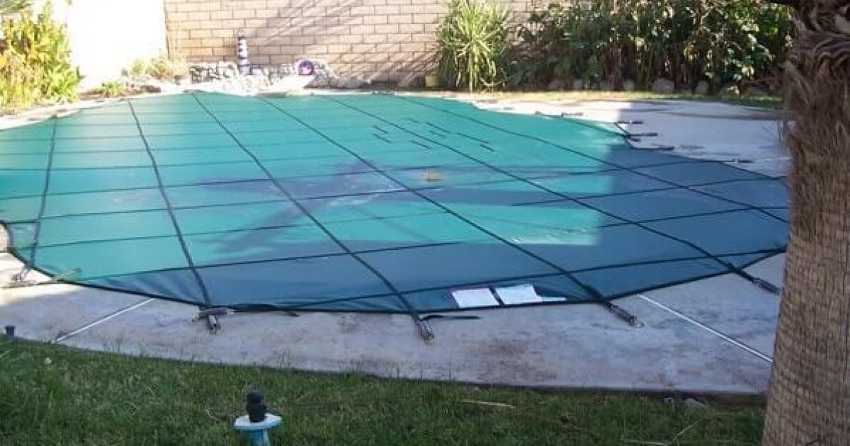Pool Cover installed and placed on pool
