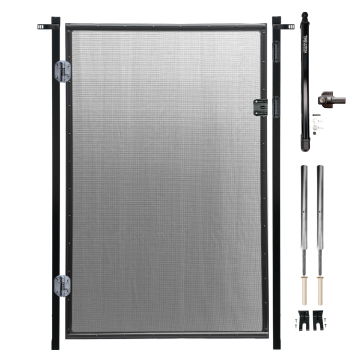 Rectangular Post Gate Kit in Combo E Black Peg for Pool Fence Installations